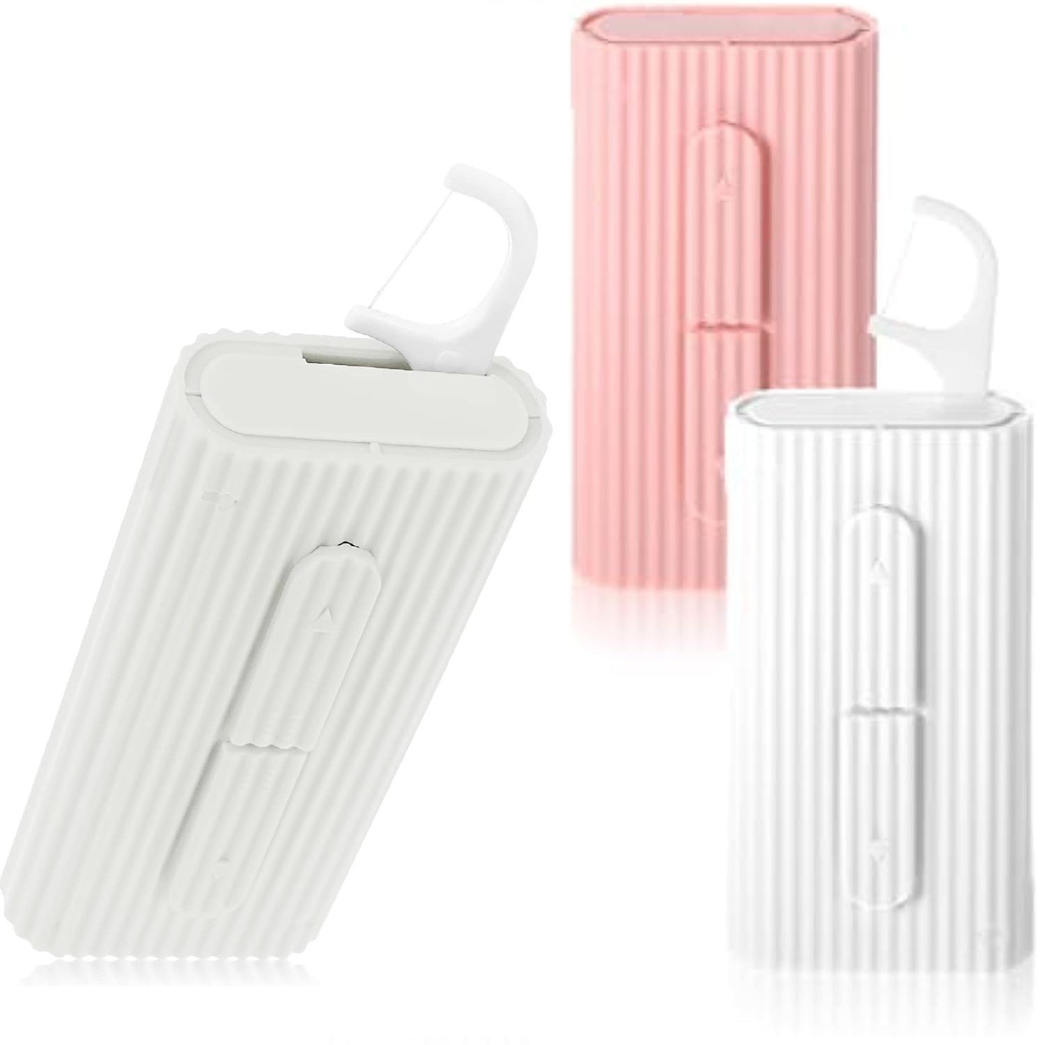 Food Storage Dispenser - ポータブル自動デンタルフロスディスペンサー ポップアップトラベルフロスピック収納ケース 詰め替え可能なミニつまようじホルダーボックス ポケットフロススティックオーガナイザー 口腔衛生用 歯のクリーニング用