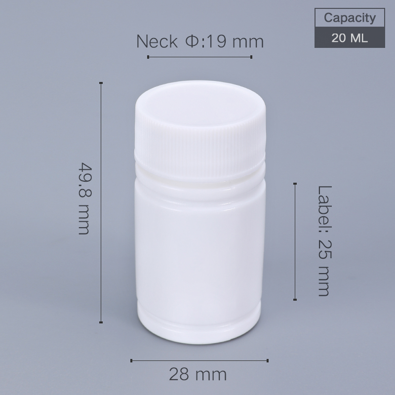 Food Storage Drums - 食品グレードの医薬品用のふた付きの小さなプラスチックボトル,詰め替え可能な容器,20ml,100ユニット