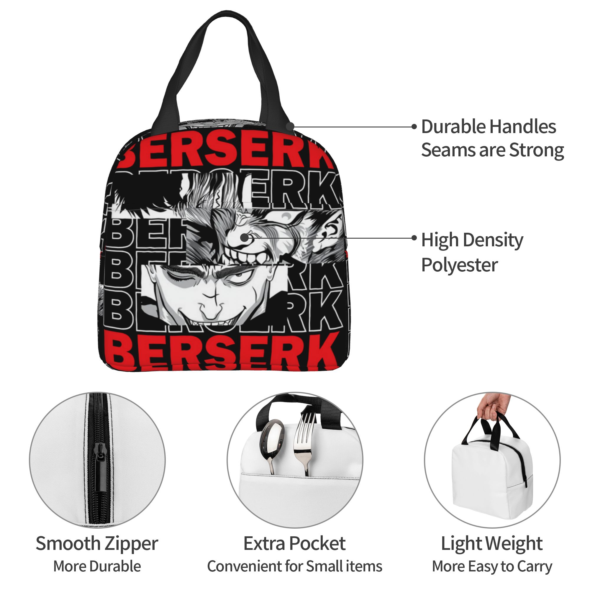 Food Storage Ideas - B-Berserks 断熱ランチバッグ ブランド刻印入り ウォリアーコミック ポータブルランチコンテナ 通勤