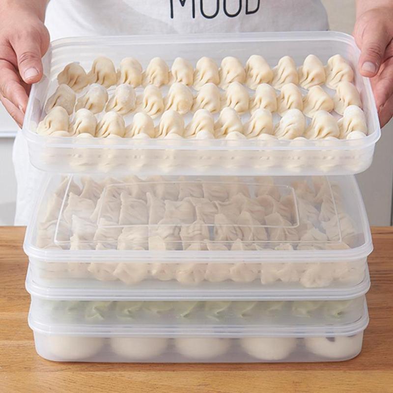 Food Storage Ideas - 新製品・キッチン収納ボックス 冷蔵庫オーガナイザー 透明食品容器 トレイ 餃子・果物・野菜・肉・ケーキ用