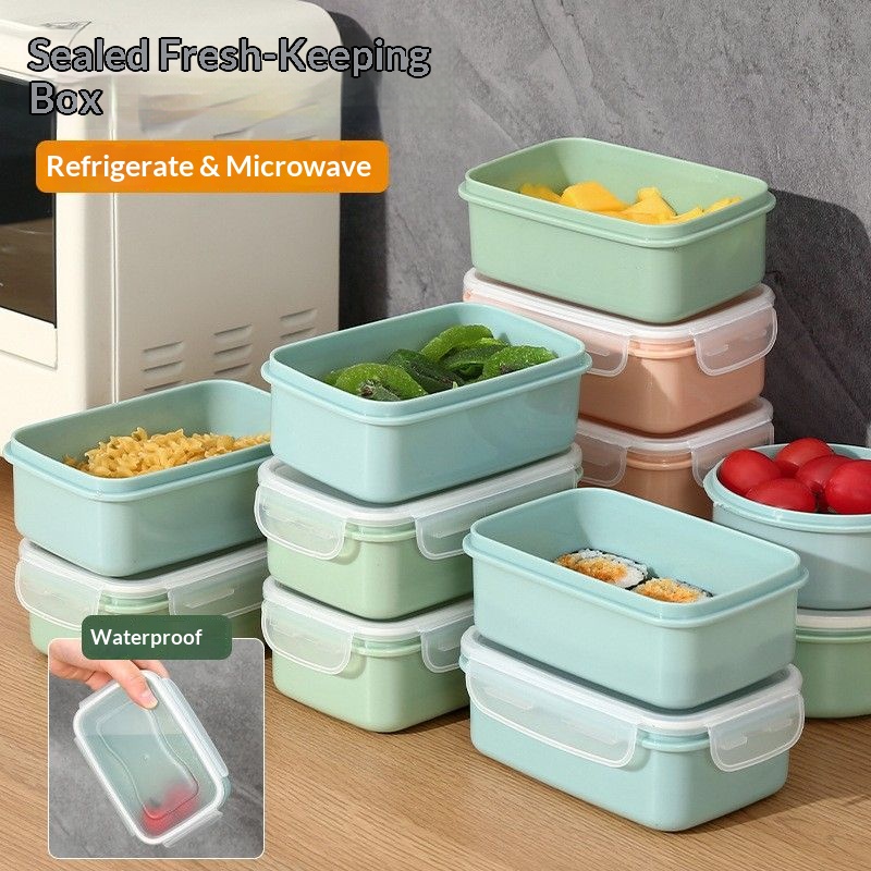 Food Storage Ideas - 気密食品保存容器 BPAフリー スタッカブル 漏れ防止 ランチボックス 冷蔵庫オーガナイザー