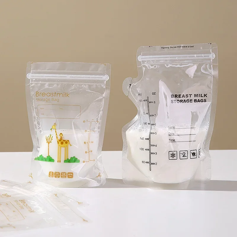 Food Storage Bags Xl - 30 個の厚い PE 漫画母乳保存袋 XL 容量漏れ防止ダブルジッパー新鮮な長期保存密封保存