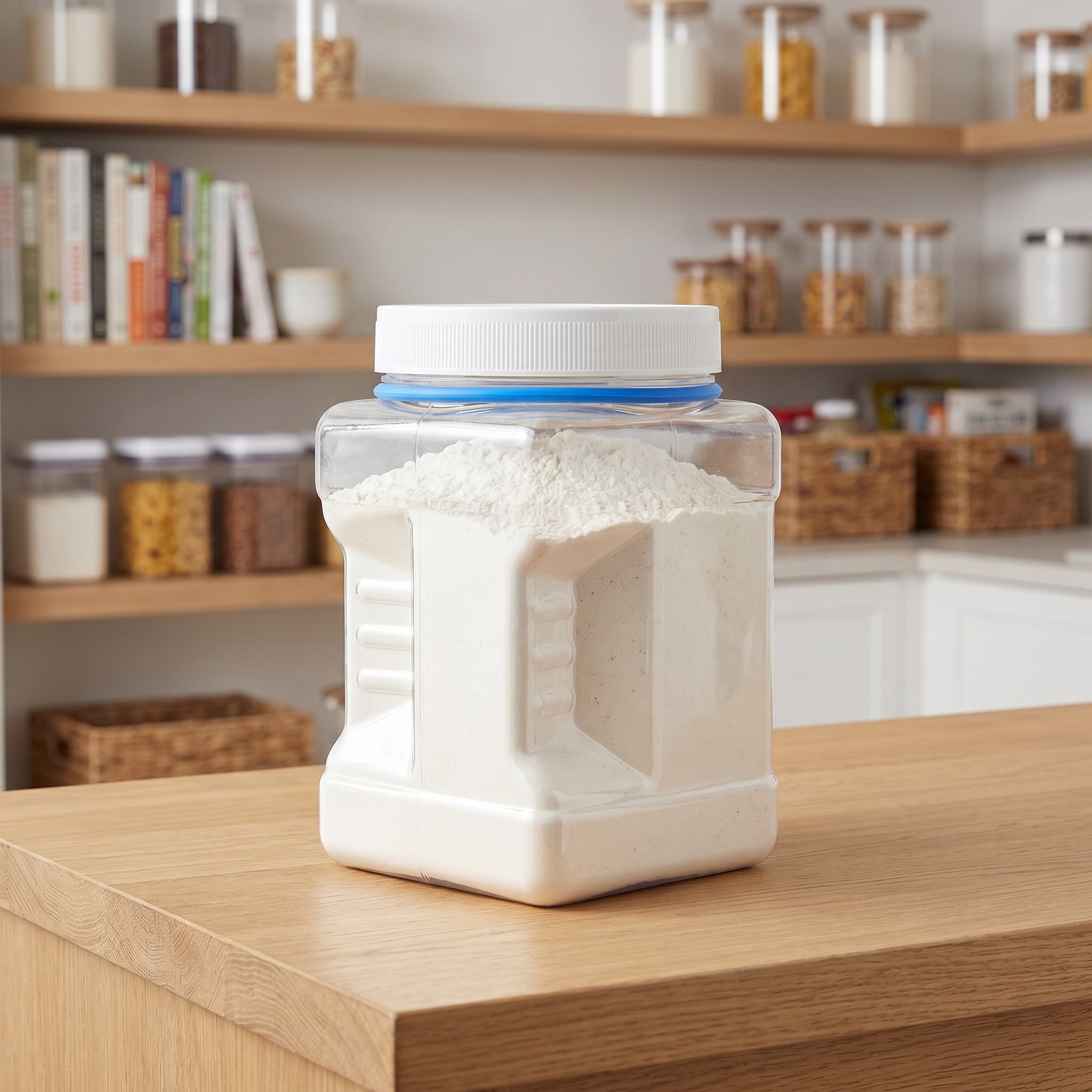 Food Storage Organizer - 6個入り透明正方形密閉保存容器 広口プラスチック容器 再利用可能なパントリーオーガナイザー スナック保存容器 ドライフードホルダー