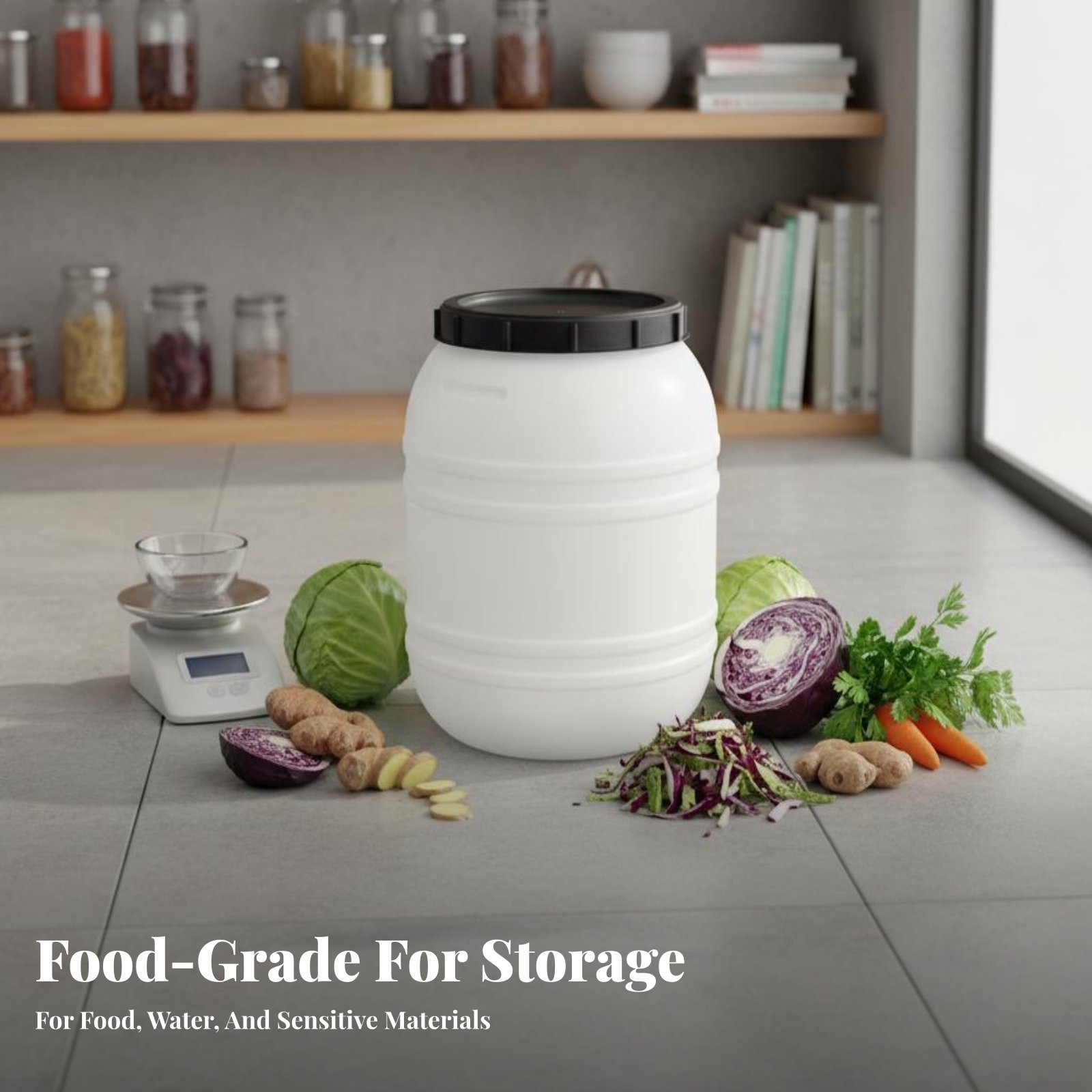 食品グレードのプラスチック製バレル、気密性のある蓋付き、食品 - Food Storage Drums のレビューと価格