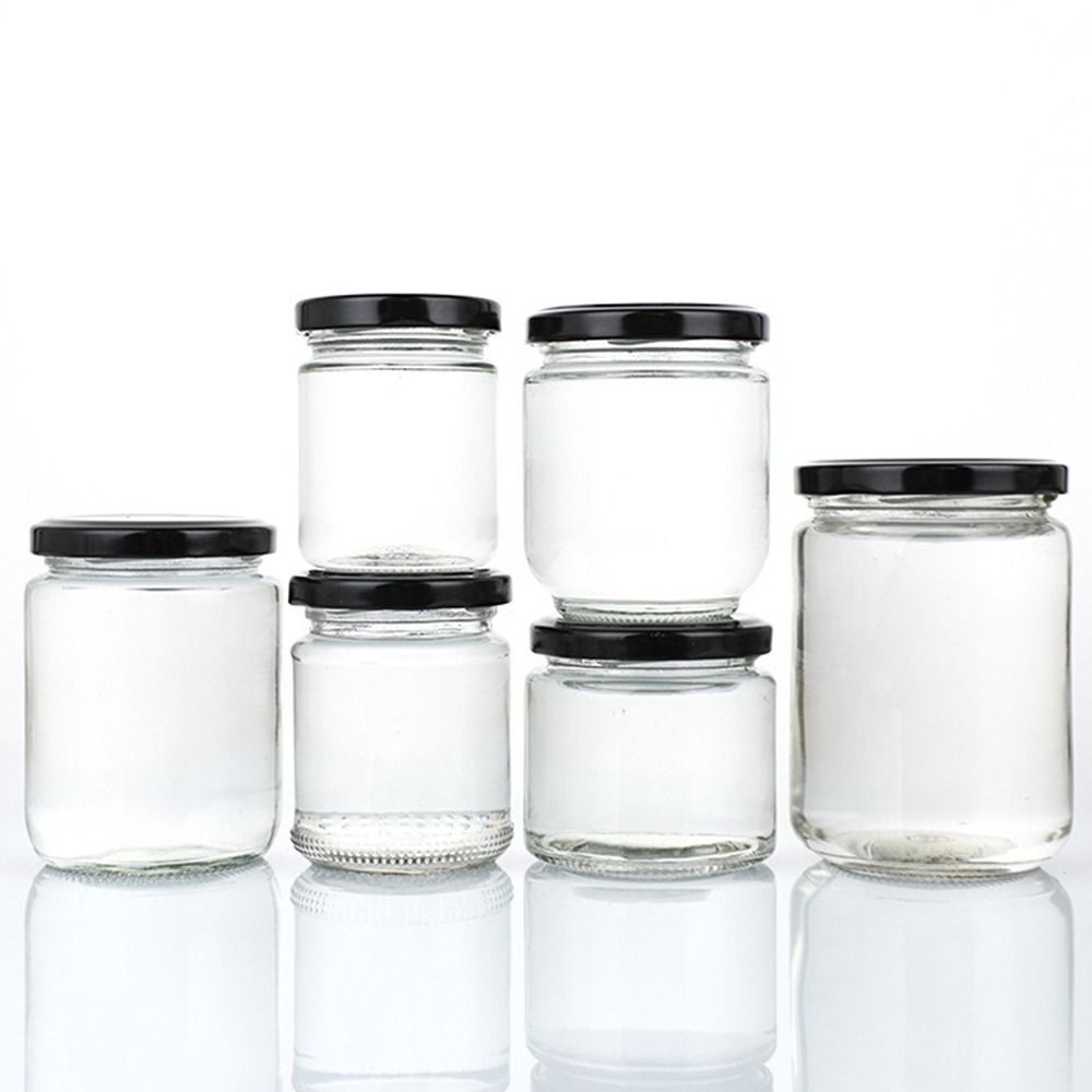 黒の気密蓋付きガラス瓶,100ml, 150ml, 195m - Food Storage Glass Round のレビューと価格
