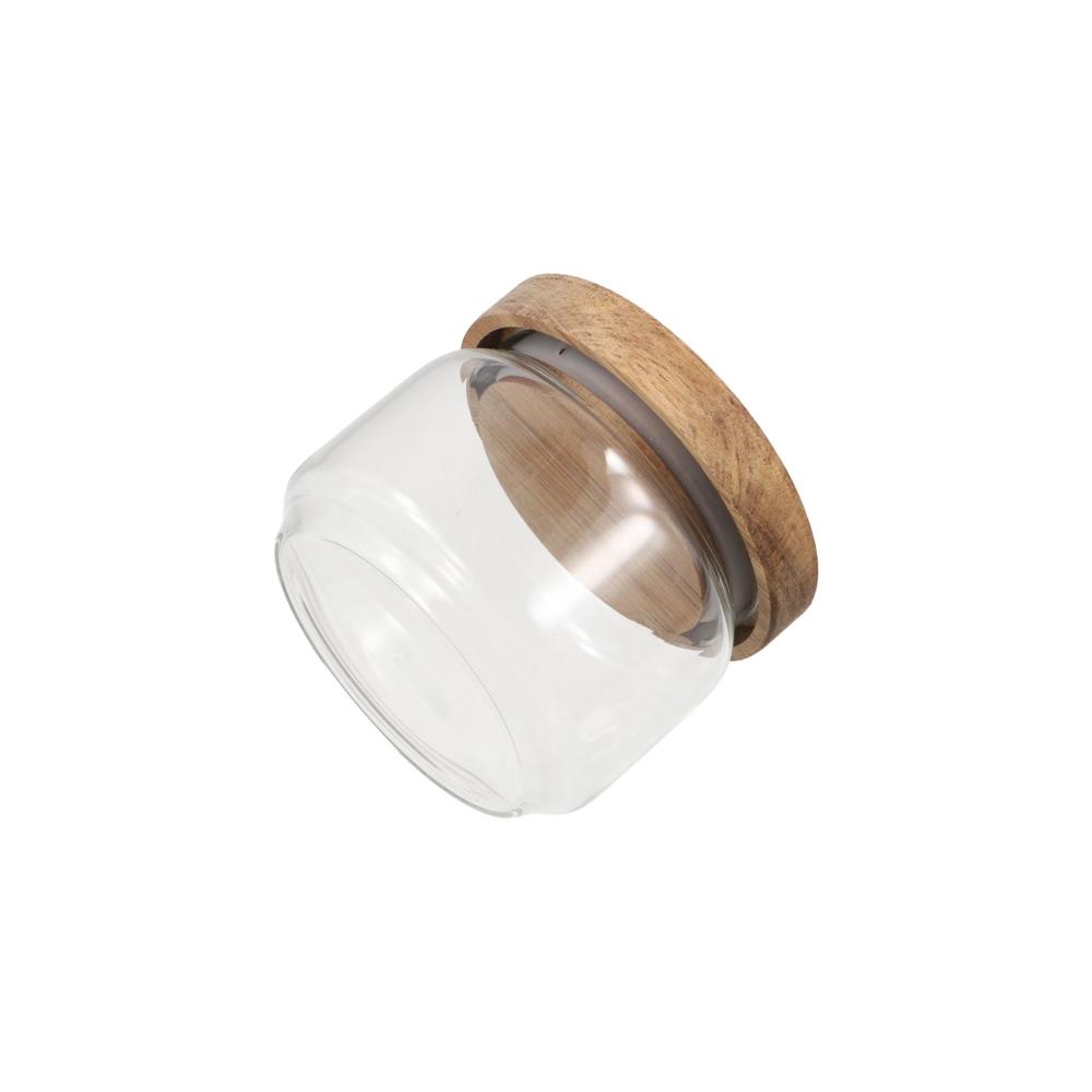 多用途木製蓋付きガラス食品保存瓶 コーヒー豆用透明密閉容器  - Food Storage Glass Round のレビューと価格