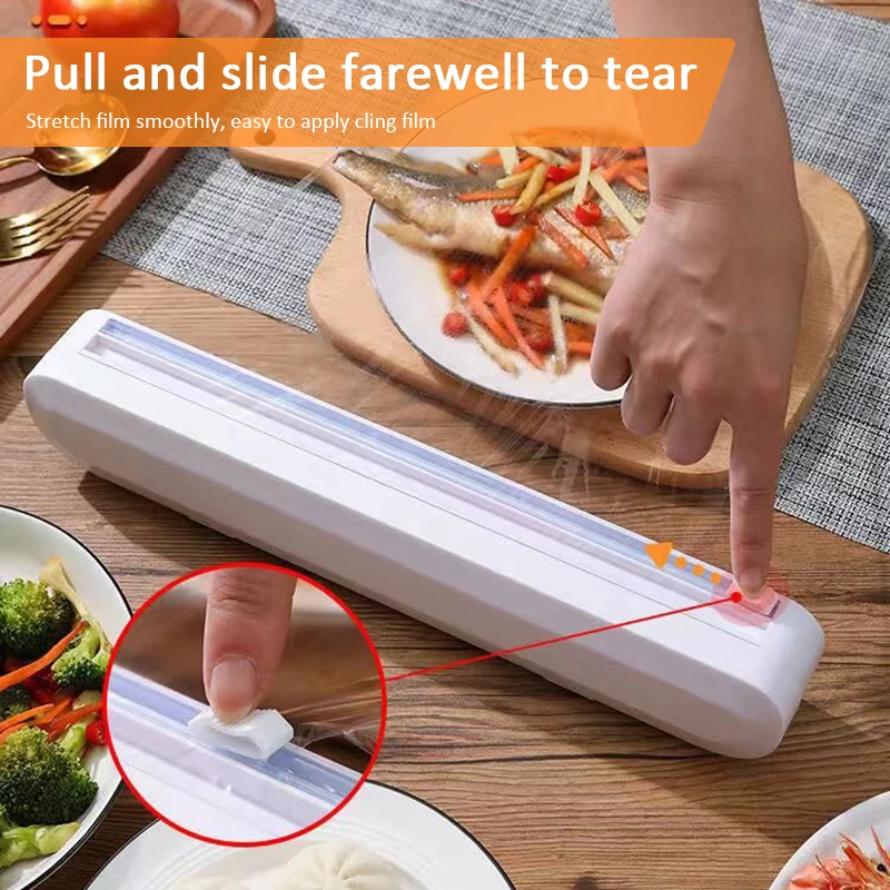 プラスチックカッター、固定箔、食品ラップ、収納ホルダー、キッ - Food Storage Dispenser のレビューと価格