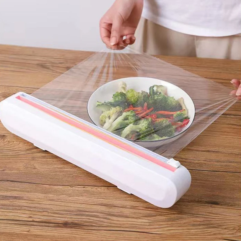 プラスチックカッター、固定箔、食品ラップ、収納ホルダー、キッ - Food Storage Dispenser のレビューと価格