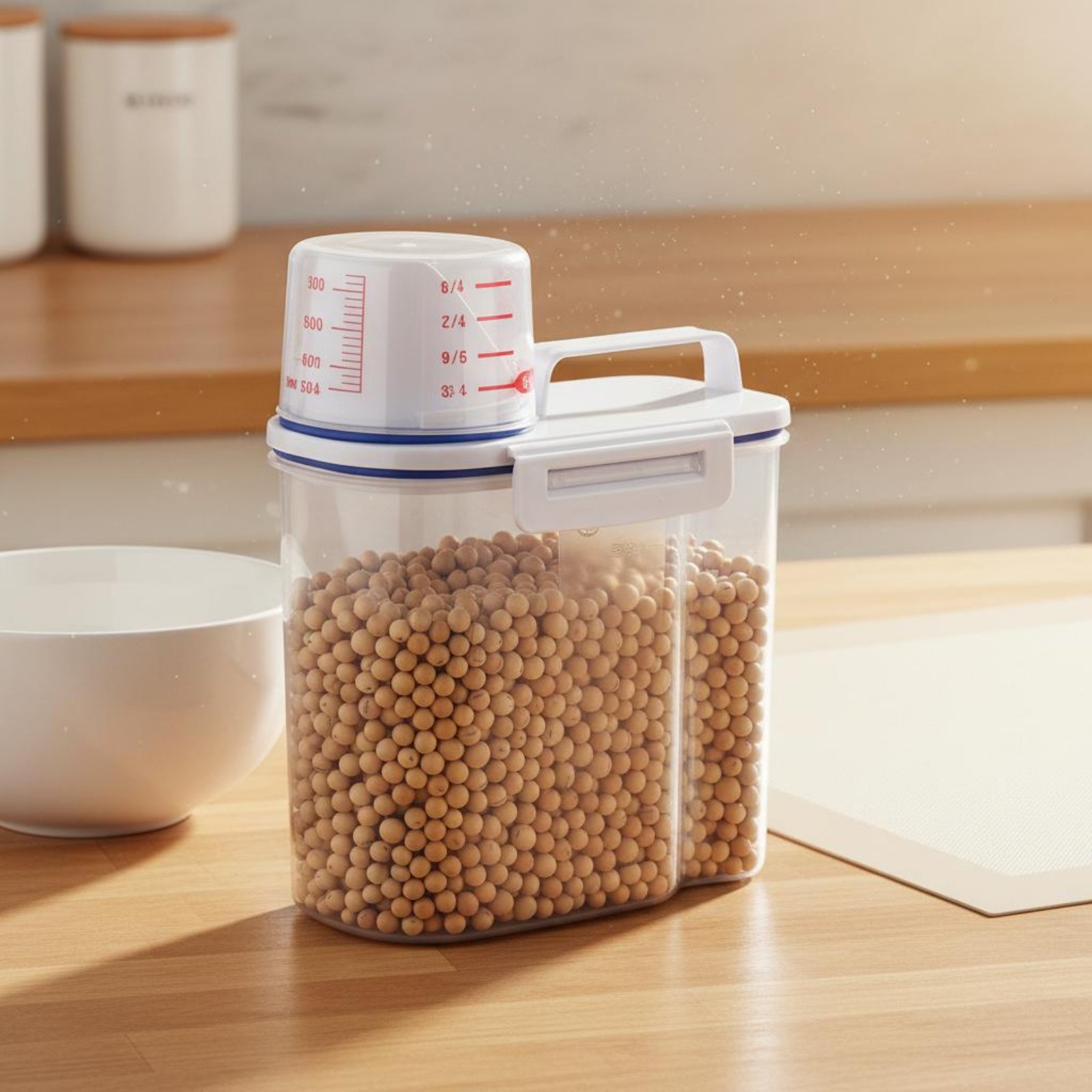 米収納容器 安全な米ディスペンサー 計量機能付き ドライフー - Food Storage Dispenser のレビューと価格