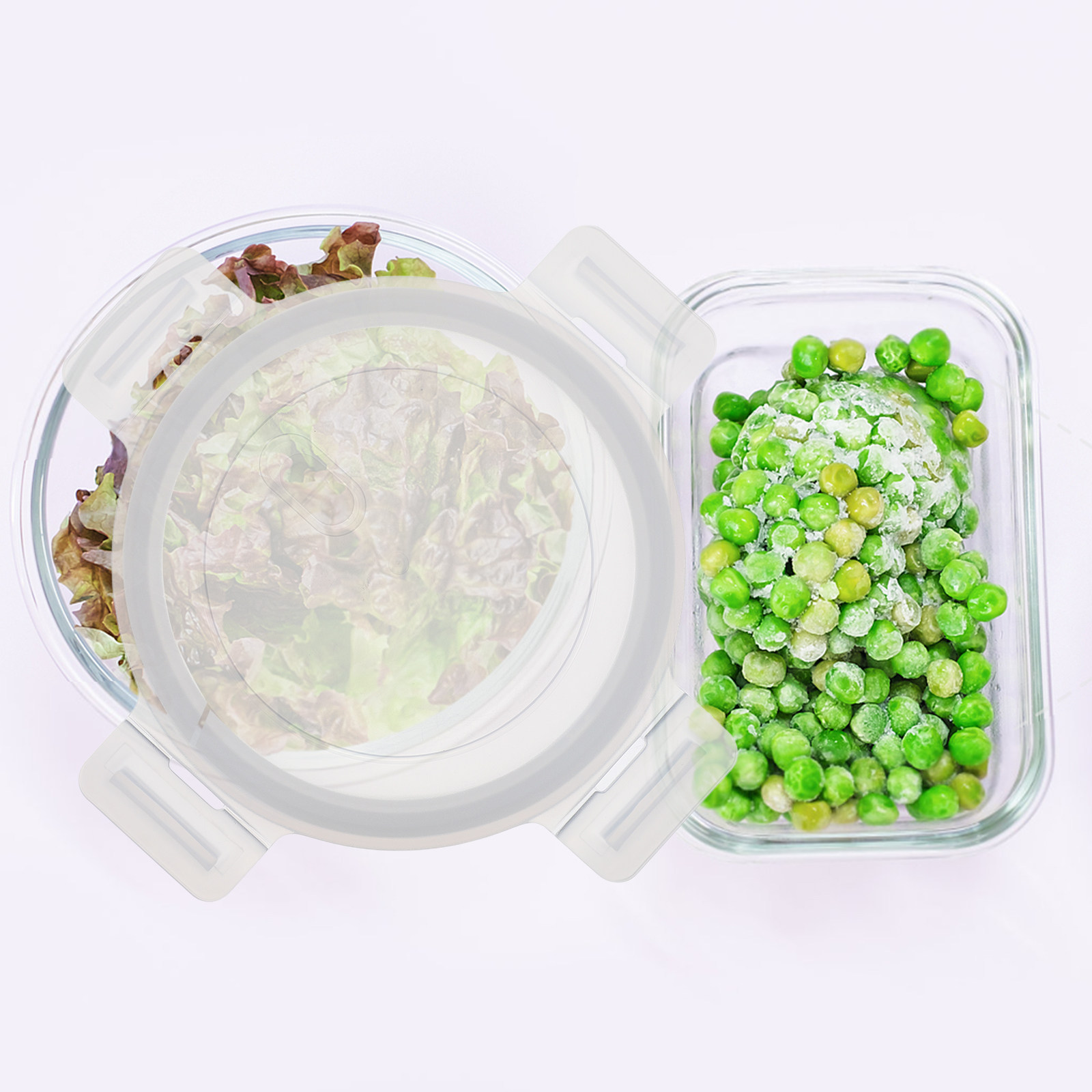 6インチスナップロック式丸型容器蓋、気密シリコンガスケットシ - Food Storage Glass Round のレビューと価格