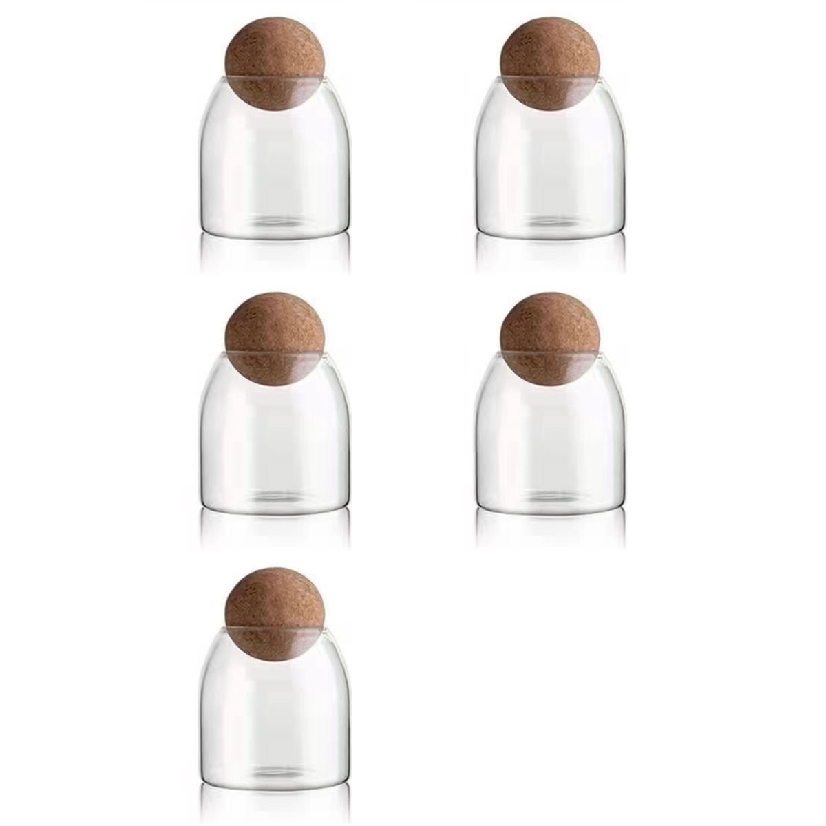 ABGR-5X 透明ガラス瓶、気密丸型コルク付きガラス製食品 - Food Storage Glass Round のレビューと価格