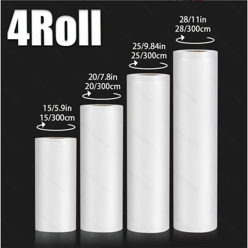 真空シーラーバッグ4個：4ロール（M/L/XL幅）、各3m。 - Food Storage Bags Xl のレビューと価格