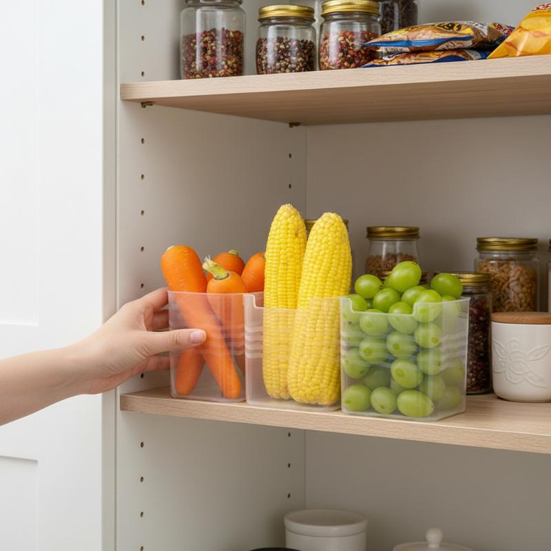 # 透明な冷蔵庫用食品整理ボックス 4個セット 積み重ね可能 - Food Storage Organizer のレビューと価格