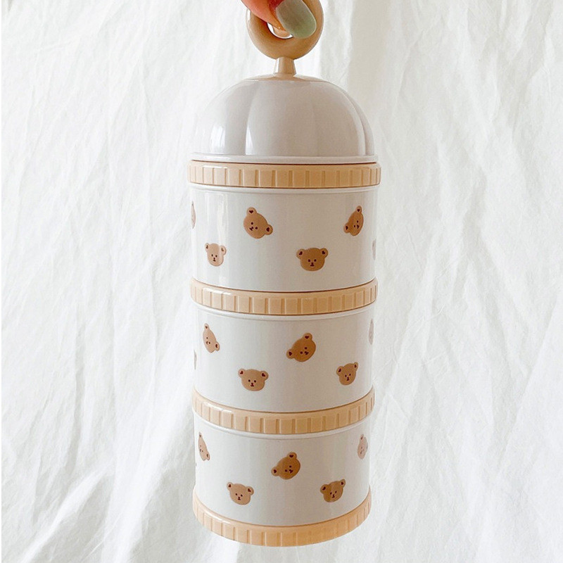 かわいいクマの粉ミルクボックス離乳食アクセサリー新生児 3  - Food Storage Dispenser のレビューと価格