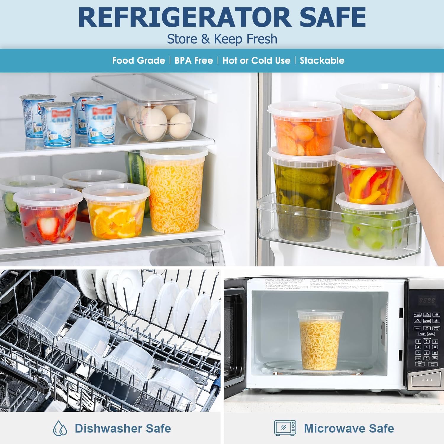 プラスチック製食品保存容器,蓋付き,冷凍庫,BPAフリー,2 - Food Storage Ideas のレビューと価格