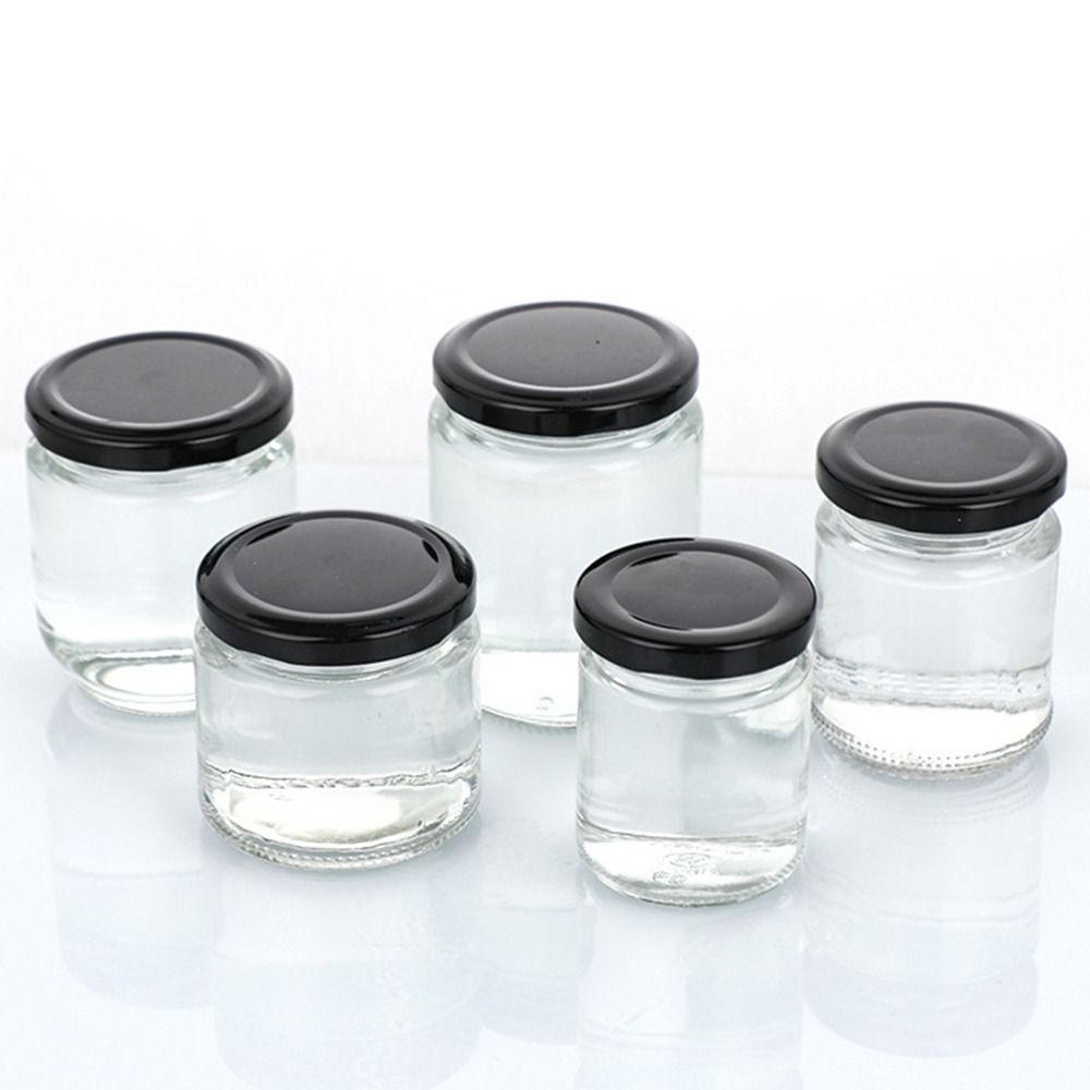 1個入り、黒色の密閉蓋付きガラス瓶、キッチン用丸型メイソンジ - Food Storage Glass Round のレビューと価格