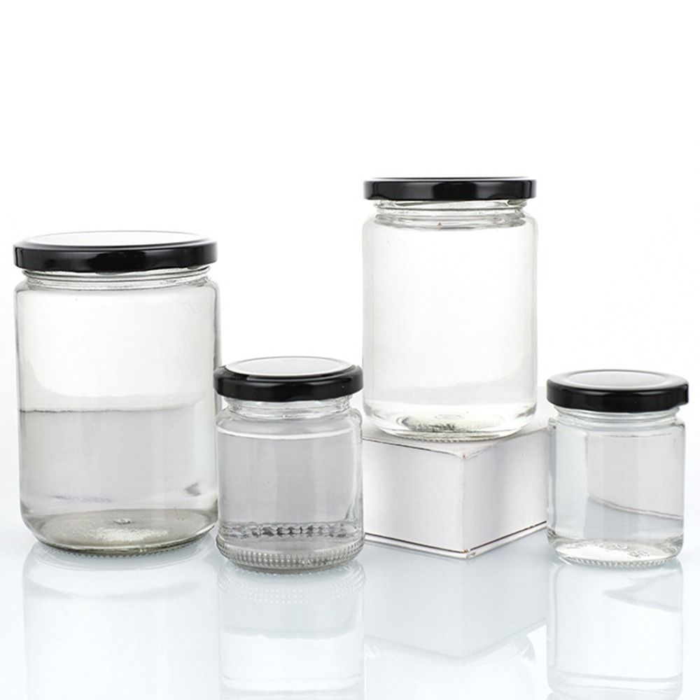 1個入り、黒色の密閉蓋付きガラス瓶、キッチン用丸型メイソンジ - Food Storage Glass Round のレビューと価格