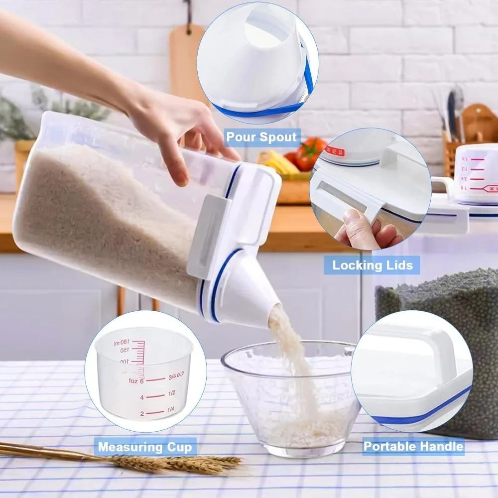 米乾物保存容器 BPAフリー 食品保存容器 プラスチック密封 - Food Storage Ideas のレビューと価格