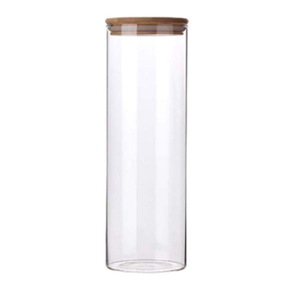 1800mlガラス保存容器 透明な丸型容器 竹製蓋 多目的食 - Food Storage Glass Round のレビューと価格